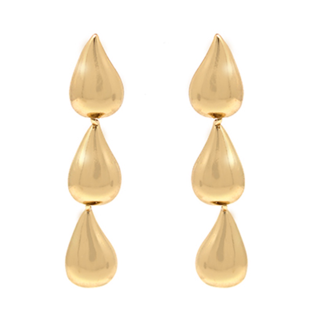 Linear Teardrop Trio Earrings 55$